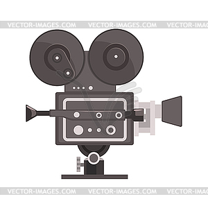 Vintage movie camera - vector image