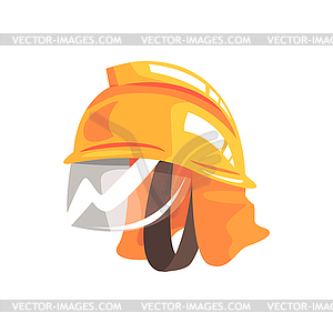 Orange safety helmet for fireman - vector clipart