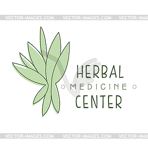 Herbal medicine center logo symbol - vector clipart