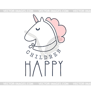 Happy children logo colorful - vector image