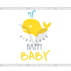 Happy baby kids logo colorful - vector clip art