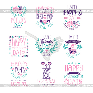 Happy Moms Day label s - vector EPS clipart