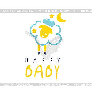 Happy baby logo colorful - vector clip art