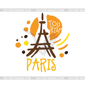 Paris tourism logo template - vector image