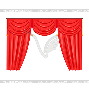 Silk classical curtains for opera or theater decor - vector clipart