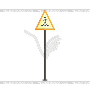 Pedestrian crossing traffic sign - vector image