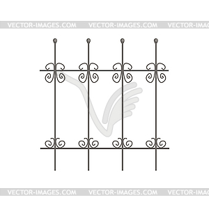 Decorative iron fence for park or garden - vector clipart