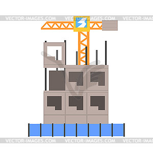 Process of construction of multistory building - vector image