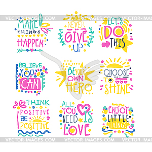 Short possitive messages colorful s - vector clipart