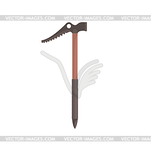 Ice axe for climbing, equipment for mountaineering - stock vector clipart