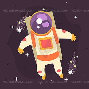 Astronaut floating through Space - vector image