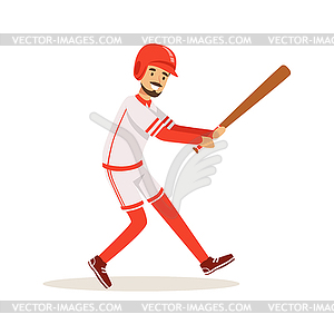 Professional baseball player getting ready to hit - vector image