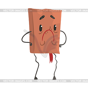 Upset book humanized cartoon character - vector clipart / vector image