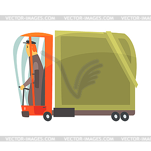 Cartoon american truck, cargo transport - vector image