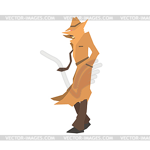 Disguised detective character searching, private - vector clipart