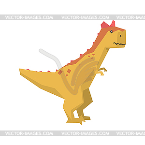 Характер мультяшного динозавра, животное периода юрского периода - стоковое векторное изображение
