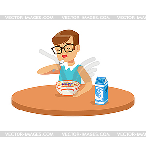 boy eating breakfast cartoon