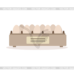 Incubator egg tray, poultry breeding - vector image