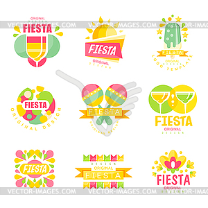 Fiesta logo original design set, labels for - vector EPS clipart