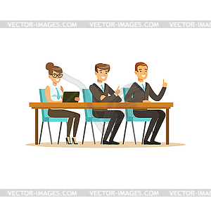 Business people attending and listening at - vector clipart