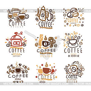 Set of colorful s for coffee shop - vector image