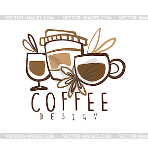 Coffee label design, - vector image