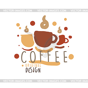 Coffee design, in brown colors, logo template - vector clipart