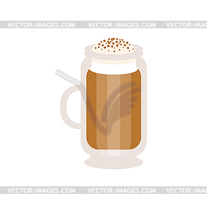 Coffee cappuccino in glass mug - royalty-free vector image