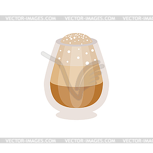 Coffee macchiato in glass - vector image