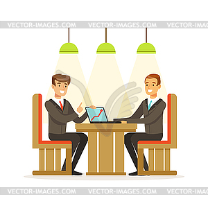 Coworking people exchanging ideas and experience - vector image
