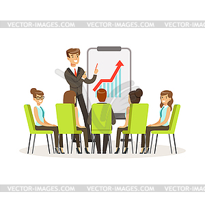 Coworking people exchanging ideas and experience - vector clip art