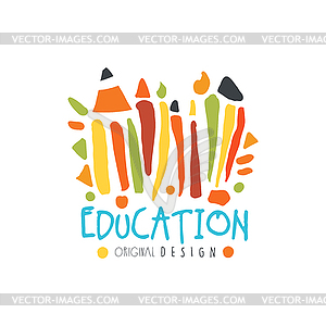 Education label original design, back to school log - vector image