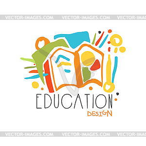 Education label design, back to school logo - vector clipart