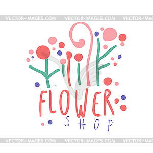 Flower shop logo template - vector clipart