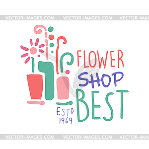 Best flower shop logo template colorful - vector image