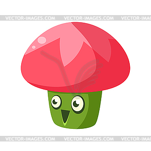 Cute fantastic plant character in form of - vector clipart