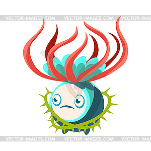 Cute fantastic plant succulent character, nature - vector clipart