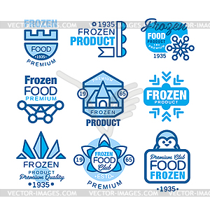 Frozen food product set of logo templates s in - vector clip art