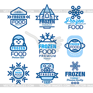 Frozen food premium product set of logo templates s - vector clipart