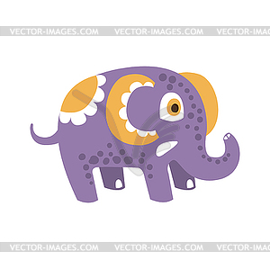 Очаровательный персонаж мультяшного слона - векторный клипарт
