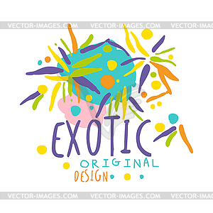 Exotic logo original design, summer travel - vector image