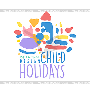 Child Holidays logo design colorful - vector clipart