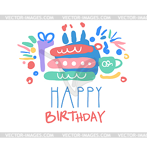 Happy Birthday logo template colorful - vector clipart