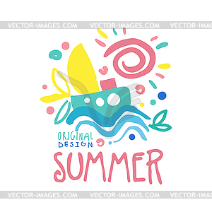 Summer logo template original design colorful - vector image