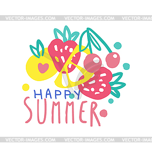 Счастливый шаблон логотипа Summer Summer - векторный рисунок