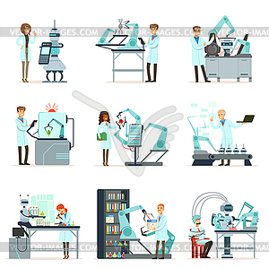 New technologies, artificial intelligence set, - vector clipart