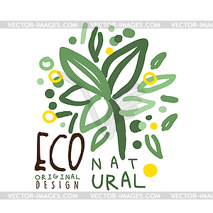 Оригинальный дизайн Eco natural label, логотип - векторный эскиз