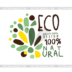One hundred percent eco natural label original - vector clipart