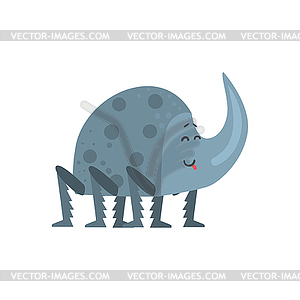 Cute cartoon rhinoceros beetle character - royalty-free vector image