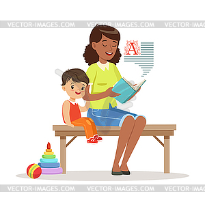 read with teacher clipart